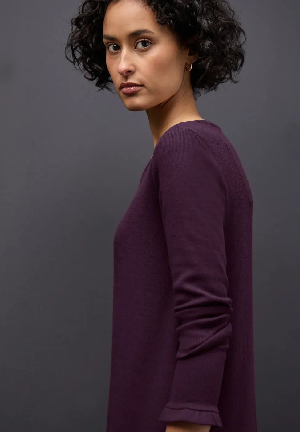 Midi-Kleid in Rippstruktur