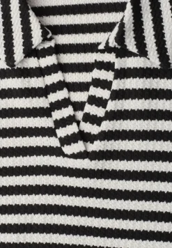 Midi-Kleid in Strick-Optik mit Streifen