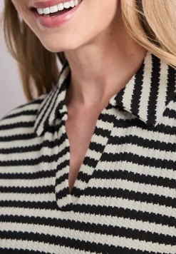 Midi-Kleid in Strick-Optik mit Streifen