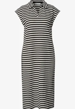 Midi-Kleid in Strick-Optik mit Streifen