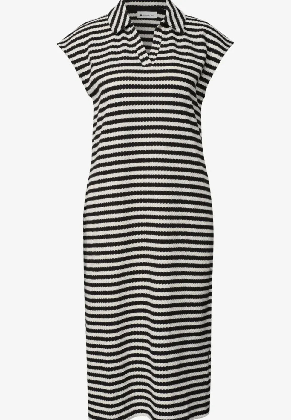 Midi-Kleid in Strick-Optik mit Streifen