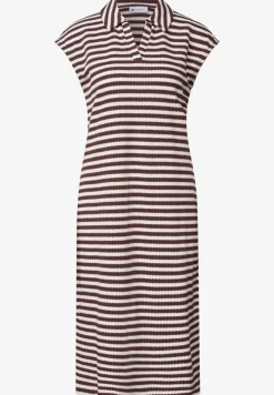 Midi-Kleid in Strick-Optik mit Streifen