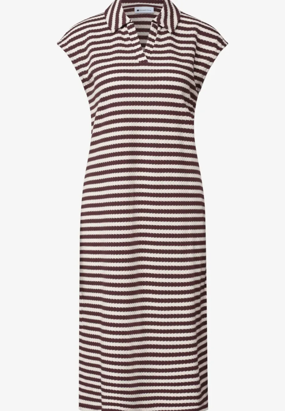 Midi-Kleid in Strick-Optik mit Streifen