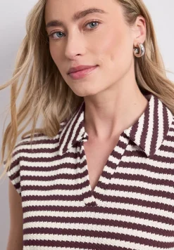 Midi-Kleid in Strick-Optik mit Streifen