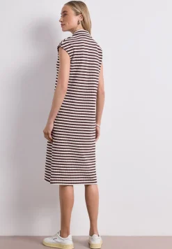 Midi-Kleid in Strick-Optik mit Streifen