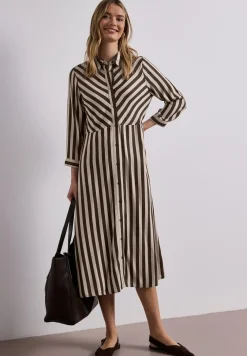 Midi-Kleid mit durchgehender Knopfleiste
