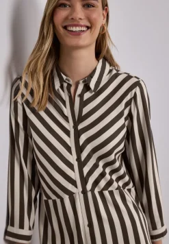 Midi-Kleid mit durchgehender Knopfleiste