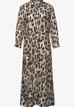 Midi-Kleid mit durchgehender Knopfleiste