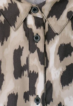 Midi-Kleid mit durchgehender Knopfleiste