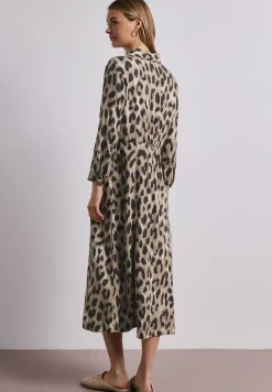 Midi-Kleid mit durchgehender Knopfleiste