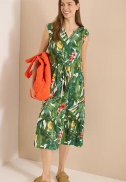 Midi-Kleid mit floralem Muster