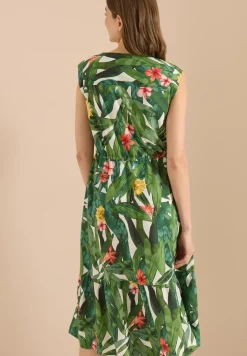 Midi-Kleid mit floralem Muster