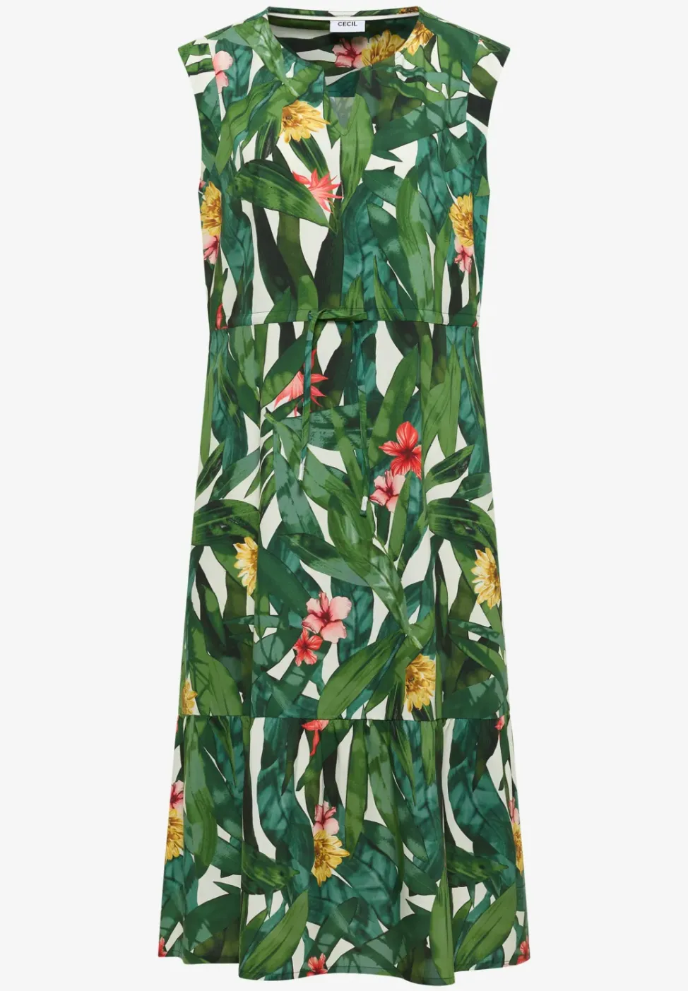 Midi-Kleid mit floralem Muster