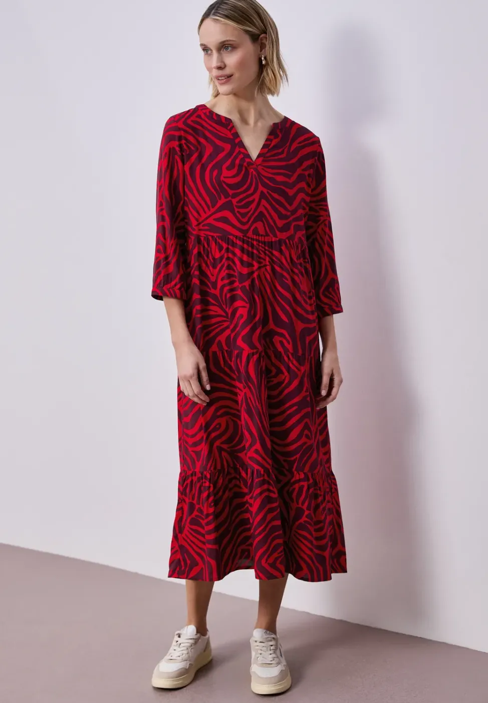 Midi-Kleid mit grafischem Print