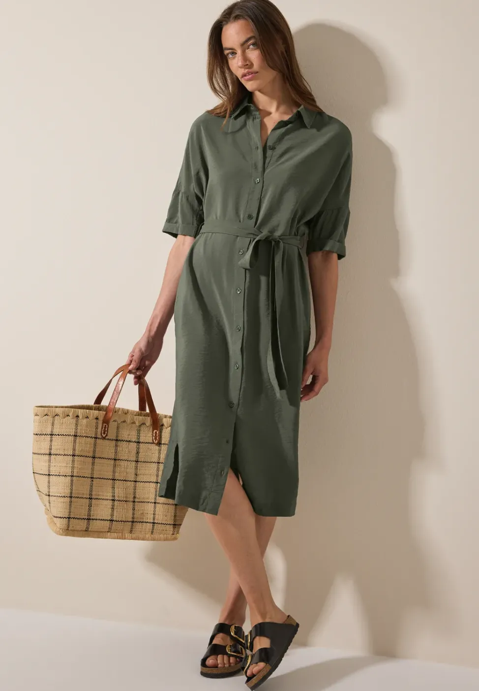 Midikleid mit Hemdkragen