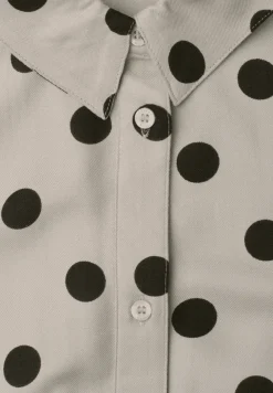 Midi-Kleid mit Knöpfen und Punktmuster