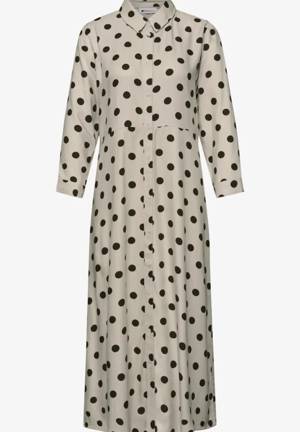 Midi-Kleid mit Knöpfen und Punktmuster