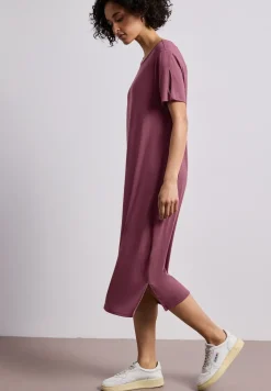 Midi-Kleid mit Kurzarm mit Schlitzdetail