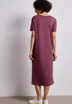 Midi-Kleid mit Kurzarm mit Schlitzdetail