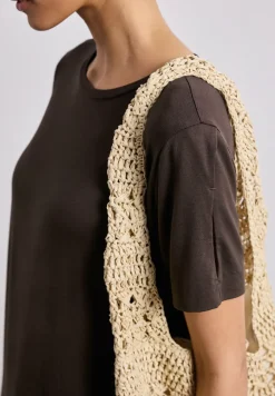 Midi-Kleid mit Kurzarm mit Schlitzdetail