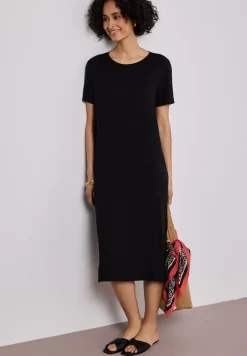 Midi-Kleid mit Kurzarm mit Schlitzdetail