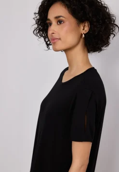 Midi-Kleid mit Kurzarm mit Schlitzdetail
