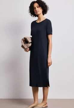Midi-Kleid mit Kurzarm mit Schlitzdetail