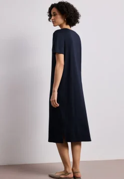 Midi-Kleid mit Kurzarm mit Schlitzdetail