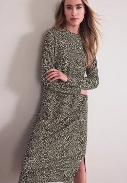 Midi-Kleid mit Leo-Muster