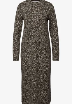 Midi-Kleid mit Leo-Muster