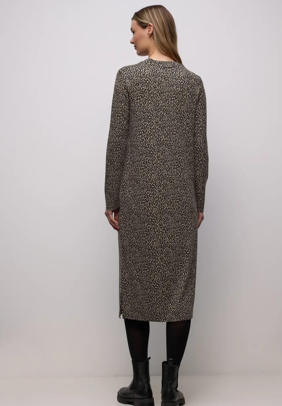 Midi-Kleid mit Leo-Muster