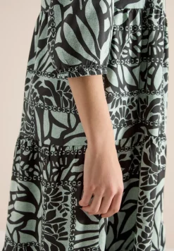 Midi-Kleid mit Patchwork-Print