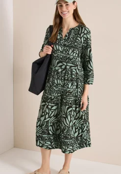 Midi-Kleid mit Patchwork-Print