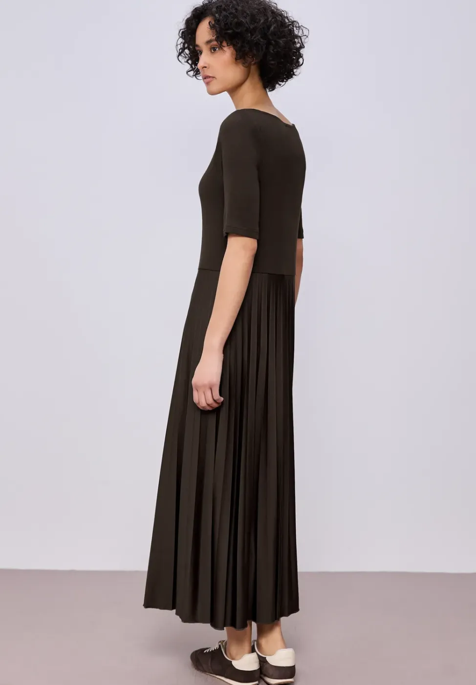 Midi-Kleid mit Plissée-Rock