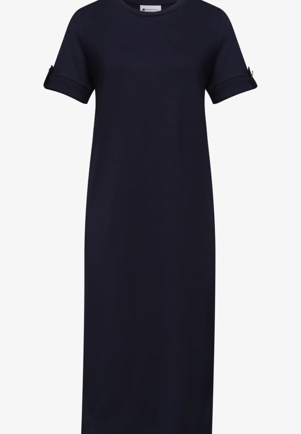 Midi-Kleid mit Rundhals und Knöpfen