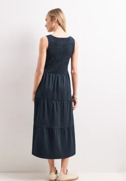 Midi-Kleid mit Smok-Oberteil