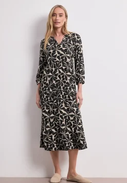 Midi-Kleid mit Split Neck im Ethno-Look