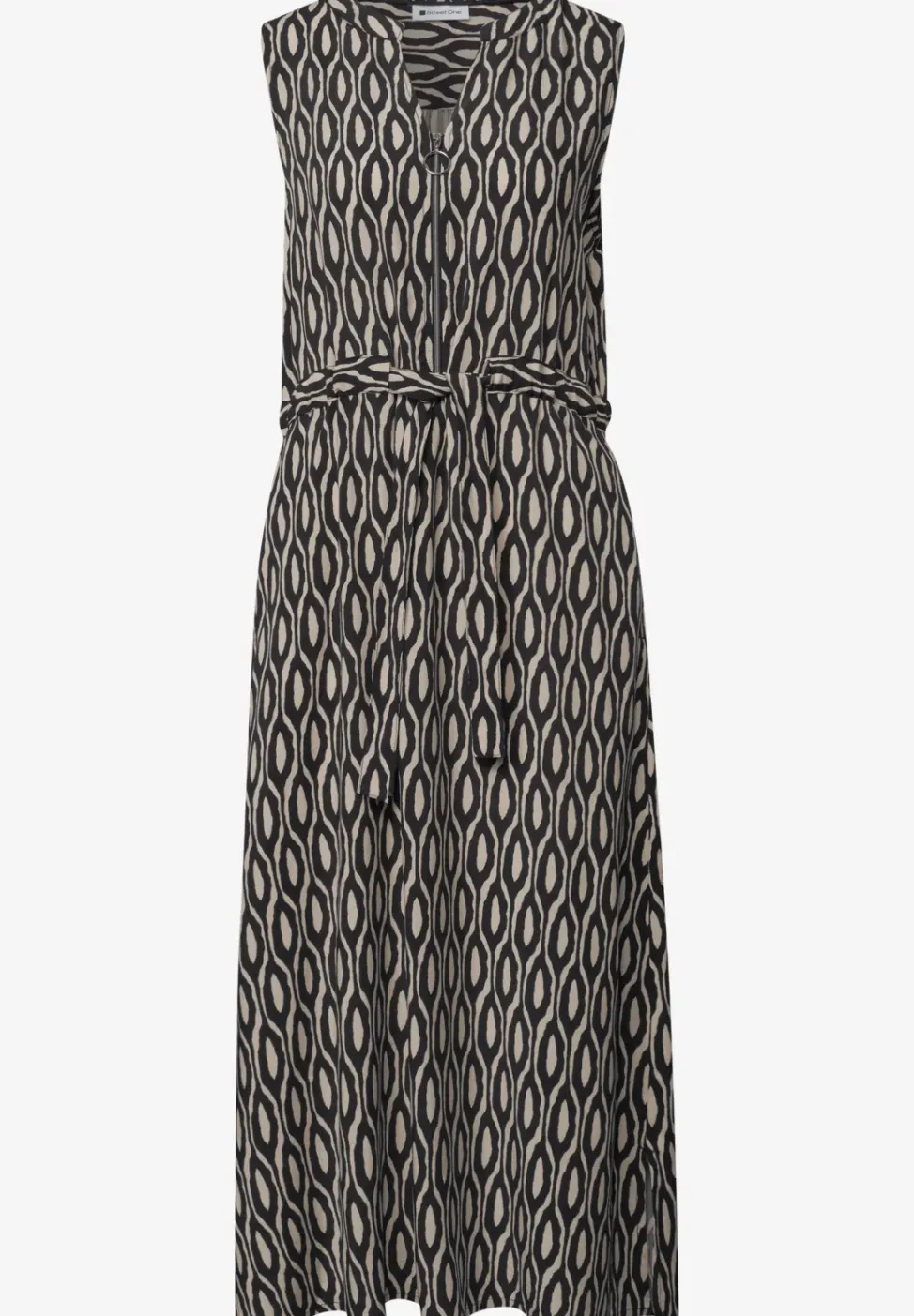Midi-Kleid mit Split Neck und Zipper