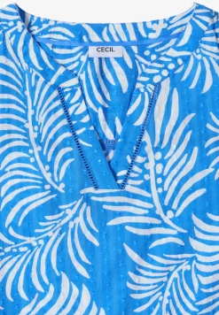 Midikleid mit Split Neck und Print