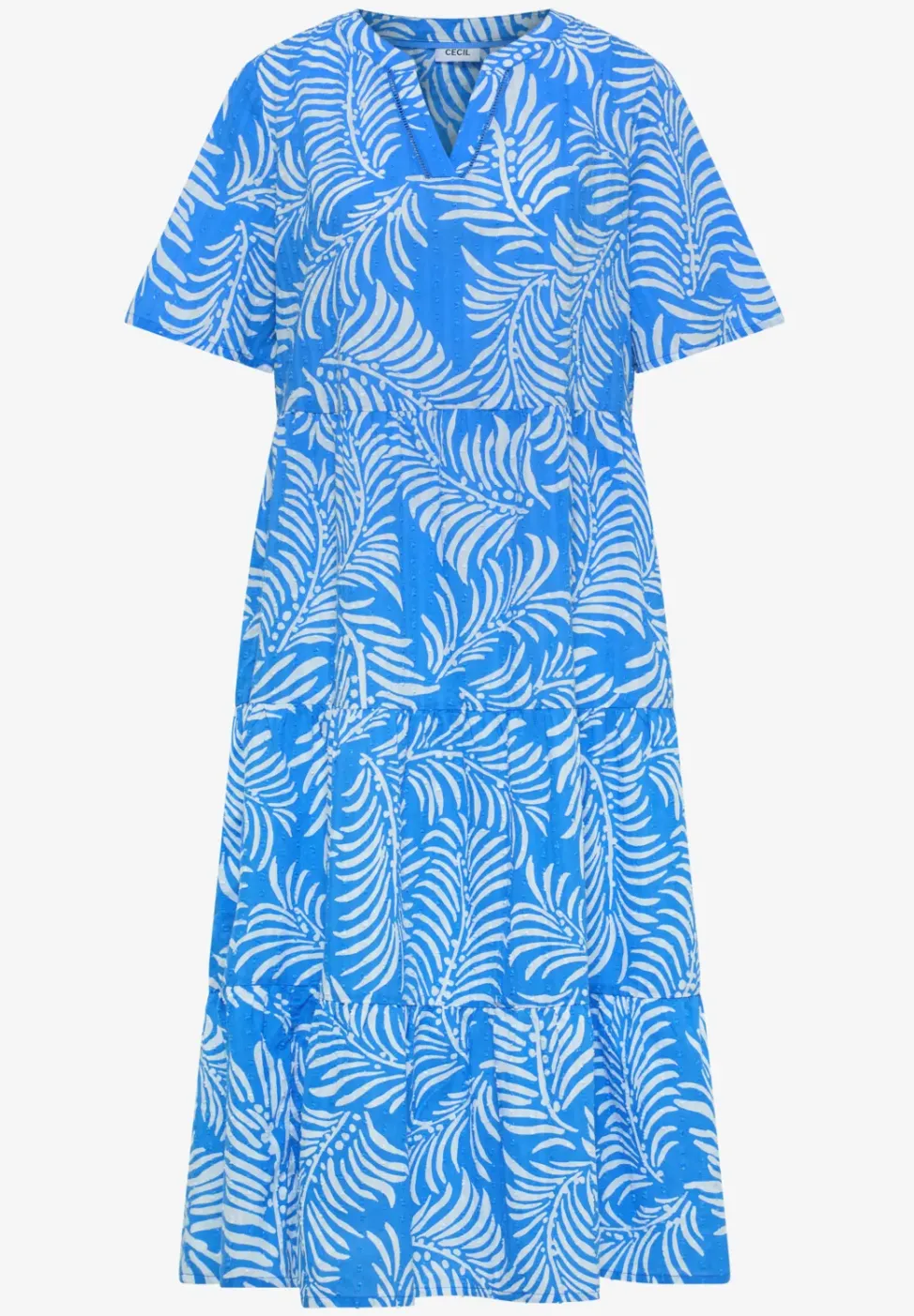 Midikleid mit Split Neck und Print