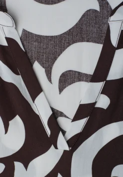 Midi-Kleid mit Split Neck und Print