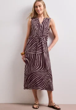 Midi-Kleid mit Split Neck und Zipper