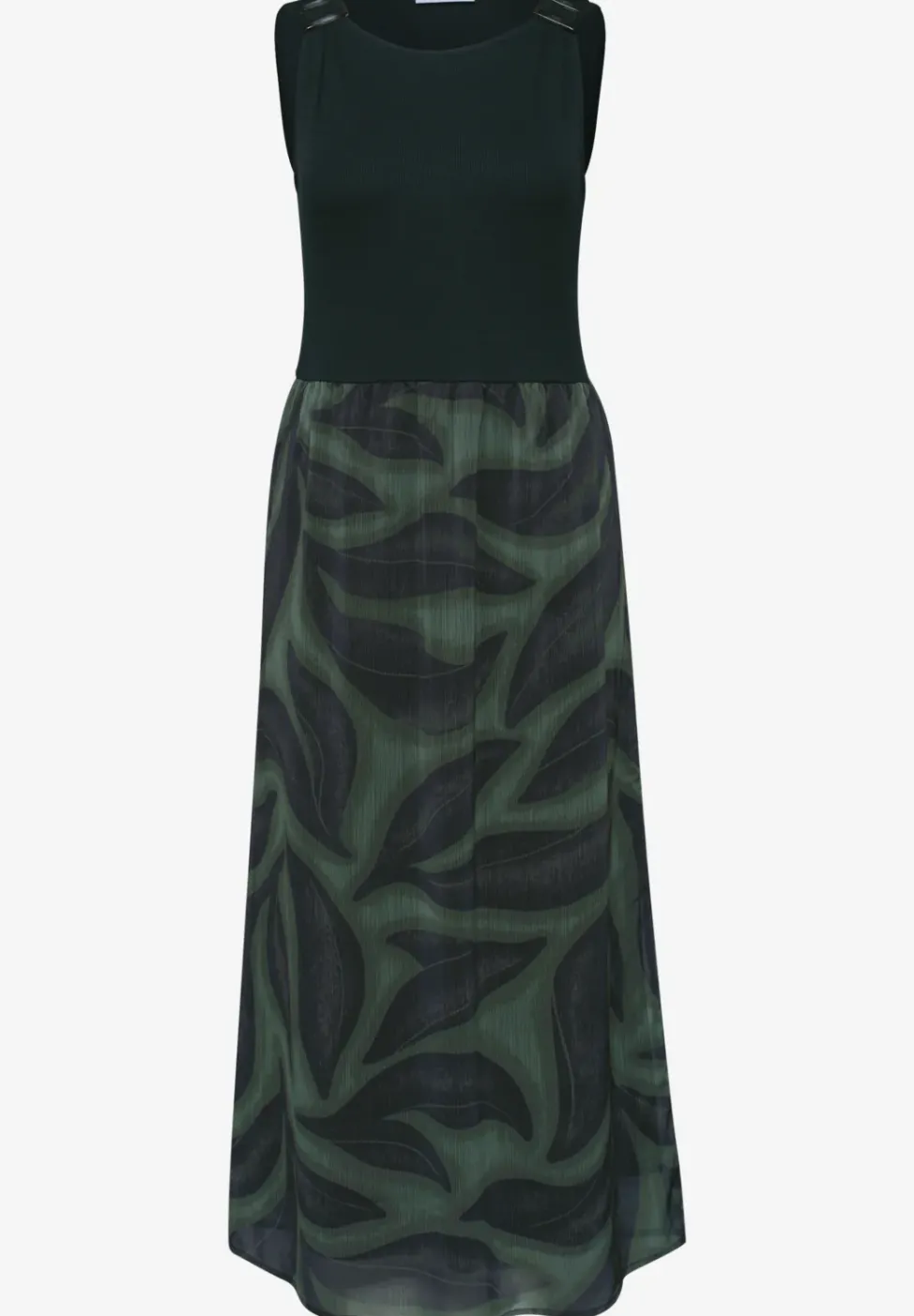 Midi-Kleid mit Strukturmix und Print