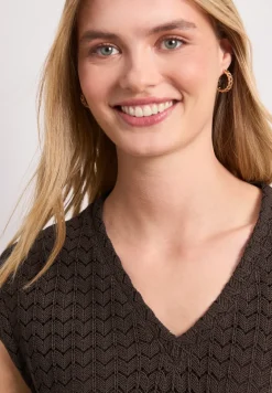 Midi-Kleid mit V-Neck aus Spitze