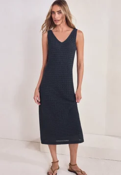 Midi-Kleid mit V-Neck aus Spitze
