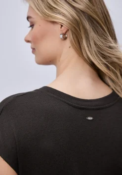 Midi-Kleid mit V-Neck im Strick-Look