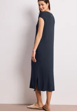 Midi-Kleid mit V-Neck im Strick-Look