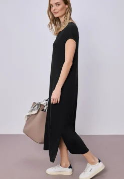 Midi-Kleid mit V-Neck im Strick-Look