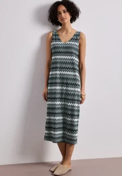 Midi-Kleid mit V-Neck in Jacquard-Qualität