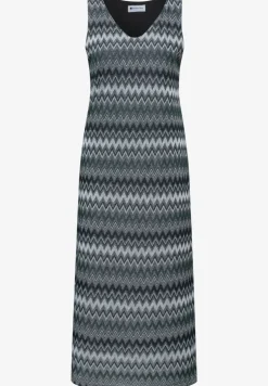 Midi-Kleid mit V-Neck in Jacquard-Qualität